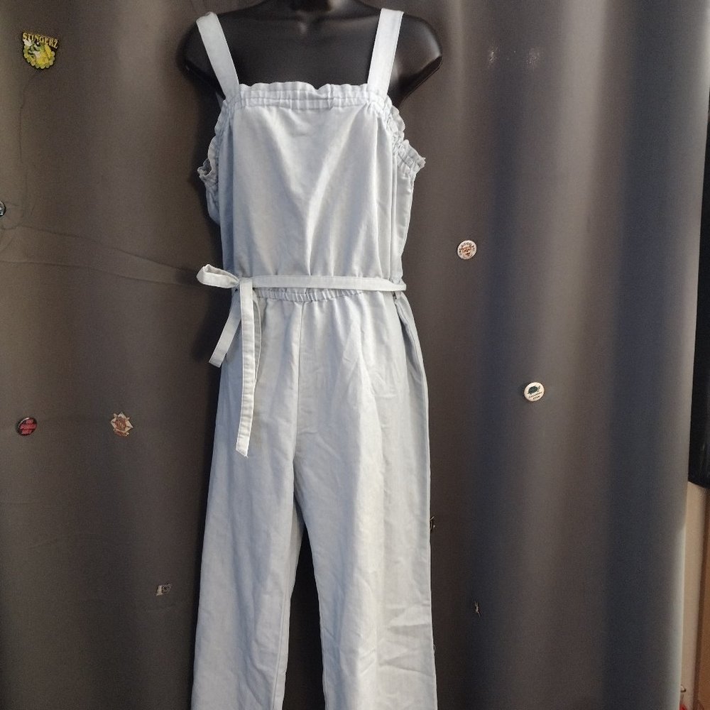 Linen Archie Jumpsuit, Archie One Piece Side Pockets - Size Petite PL 12-14